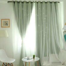 Rideaux occultants double couche pour salon – Motif gypsophile, aspect lin, filtration de la lumière et intimité, 100 x 200 cm, compatibles avec