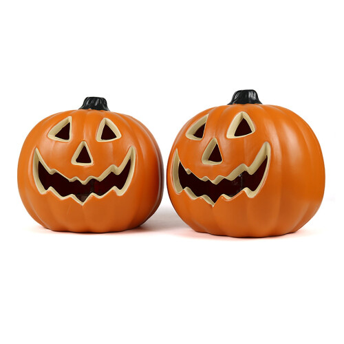 Hul gresskar LED-lykt Halloween-dekor, batteri