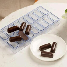 18-Well Oval Suppository & Pill Mold, Transparent Freezer-Safe Chocolate/Candy Mold for DIY Baking, Sugarcraft, Pills, Desserts, Kids Food – Easy