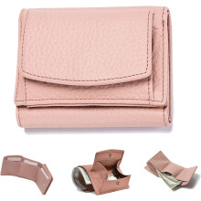 2024 New Unisex Anti-Credit Card Fraud Folding Mini Wallet, Genuine Leather RFID Blocking Card Holder Organizer Pocket Mini Wallet