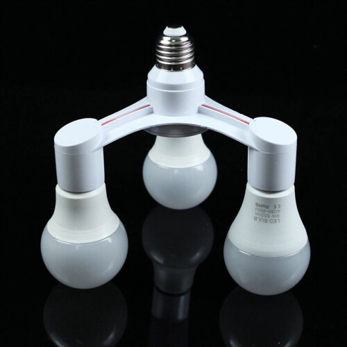 ROCKROK 2/3/4/5/6/ Light Bulb Socket Splitter, E26/E27 Light Socket Adapter Conventer, Standard Base LED Bulb Converter 2