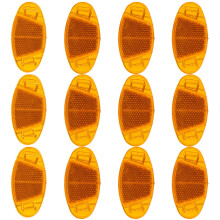 12 Pcs Orange PVC Bike Reflector Kit for Spokes Night Safety Reflectors Improve Visibility