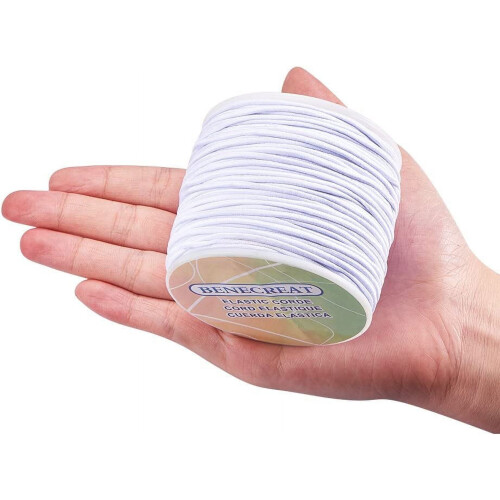 2mm 50 Yard Elastic Cord Stretch Thread Beading Cord Fabric Crafting String (2mm White) for DIY 2