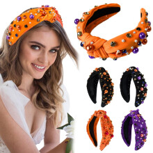 Halloween-Haarreif für Damen mit Kristallperlen und Pailletten