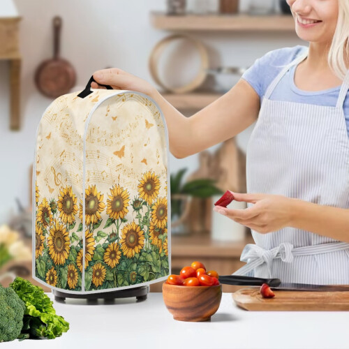 Sunflower Notes Blender Cover with Handle for Dust 2