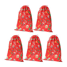 Reusable Christmas Drawstring Bags for Candy, Toys & Stocking Stuffers – Compatible with Party Favors, Family Gatherings, Offices & Classrooms