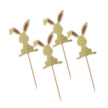 Easter Bunny Cake Topper Set – Vibrant Food-Safe Dessert Decor for Cupcakes & Cakes, 4 or 8PCS Options
