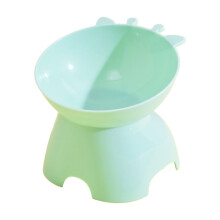 Raised Pet Bowls for Cats & Dogs – Whisker-Friendly, 15 Tilted, Shallow Design, Anti-Vomiting, Green – Compatible with Standard Sizes