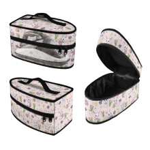 Rabbit and Floral Pattern Dustproof Travel Home Iron Storage Case Zipper Travel Steamer Bag Protective Iron Accessories, Case Only