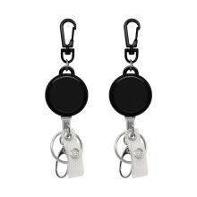 Retractable Badge Holder, Lightweight Plastic Badge Reel Retractable Card Holder with Key Ring Backing Belt Clip