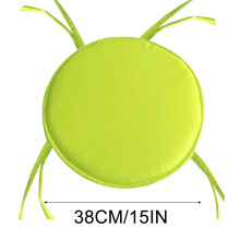 Ronde stoelkussens, 38 cm (15 inch) zitkussen voor binnen en buiten met strikbanden, tuinkussen voor terras en huis, zacht rond kussen voor