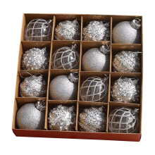 16 Pcs Clear Rustic Farmhouse Merry Christmas Ornaments, 2.36 Inch Shatterproof Hand-Painted Xmas Decorations for Christmas Tree, Home Decor