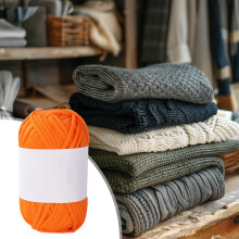 Fil de coton au lait – Rouge orangé 50 g (1,76 oz) pour tricot et crochet à la main
