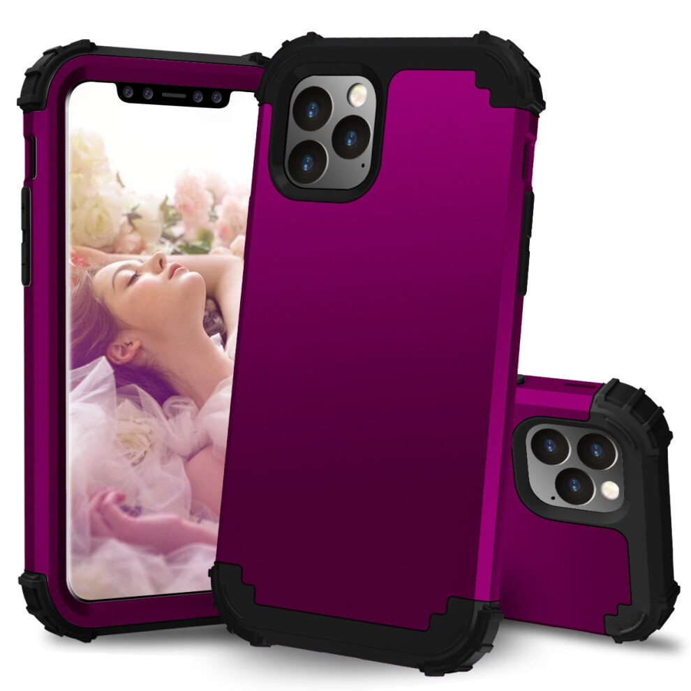 Compatible With Iphone 11 Pro Max 6.5" Case Â 3-In-1 Hybrid Pc + Silicone Rugged Defender Armor, Shockproof & Anti-Scratch, Purple 9130661163200