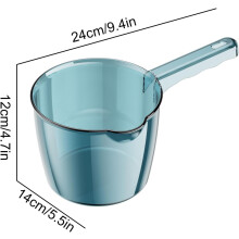 Water Ladle for Bath Transparent Water Scoops with Spout Bath Ladle Long Handle Water Spoon Hanging Water Ladle for Kitchen Home Essential