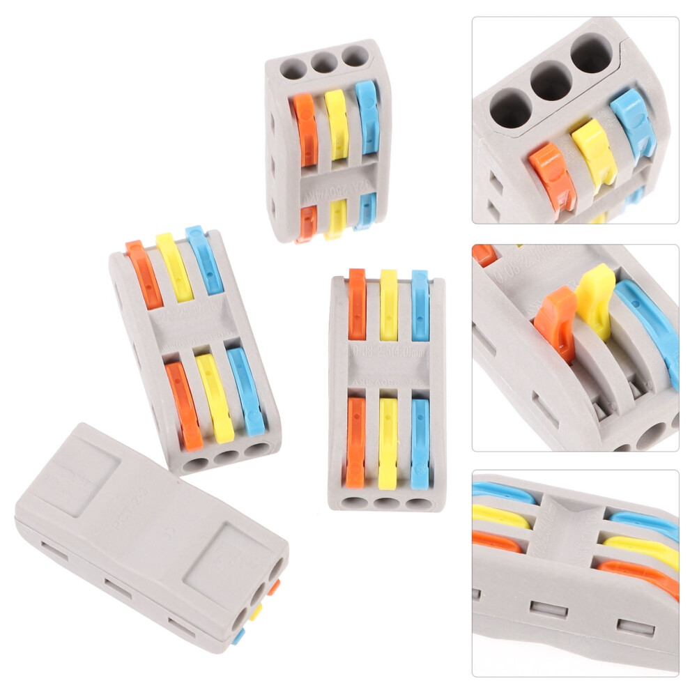 10Pcs Connector Block 3In 3Out Electrical Quick Connect Splice Wire Connector 9170372368235