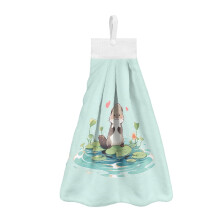 Otter Hanging Hand Towels Set (3pc), Fast-Drying Kitchen & Bath Towels with Snap Buttons, Easy-Clean Washcloths, Home Decor
