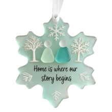 Snowflake Sea Glass Friendship Decor for Christmas Tree and