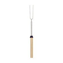 Fourchette télescopique pour barbecue, bâtonnet rétractable de 81 cm (31,8 po) en acier inoxydable avec manche en bois – Compatible avec les
