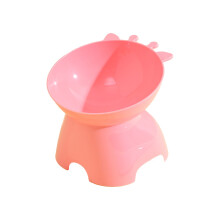 Raised Cat & Dog Bowls, 15 Tilted, Whisker-Friendly, Shallow Design, Anti-Vomiting, Pink – Compatible with Standard Pet Stands