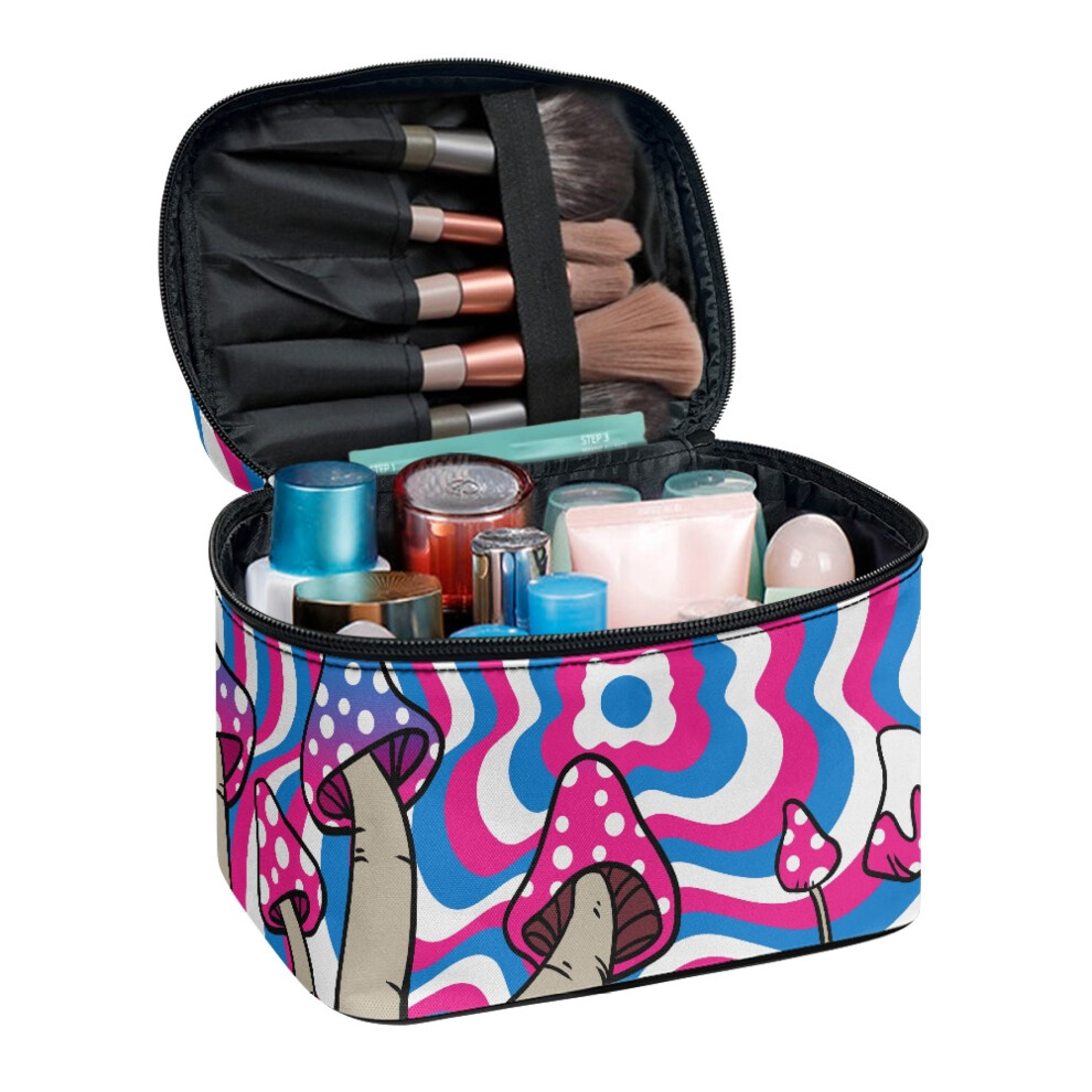 Makeup & Skincare Organizer Bag Mushroom Pattern 1pc
