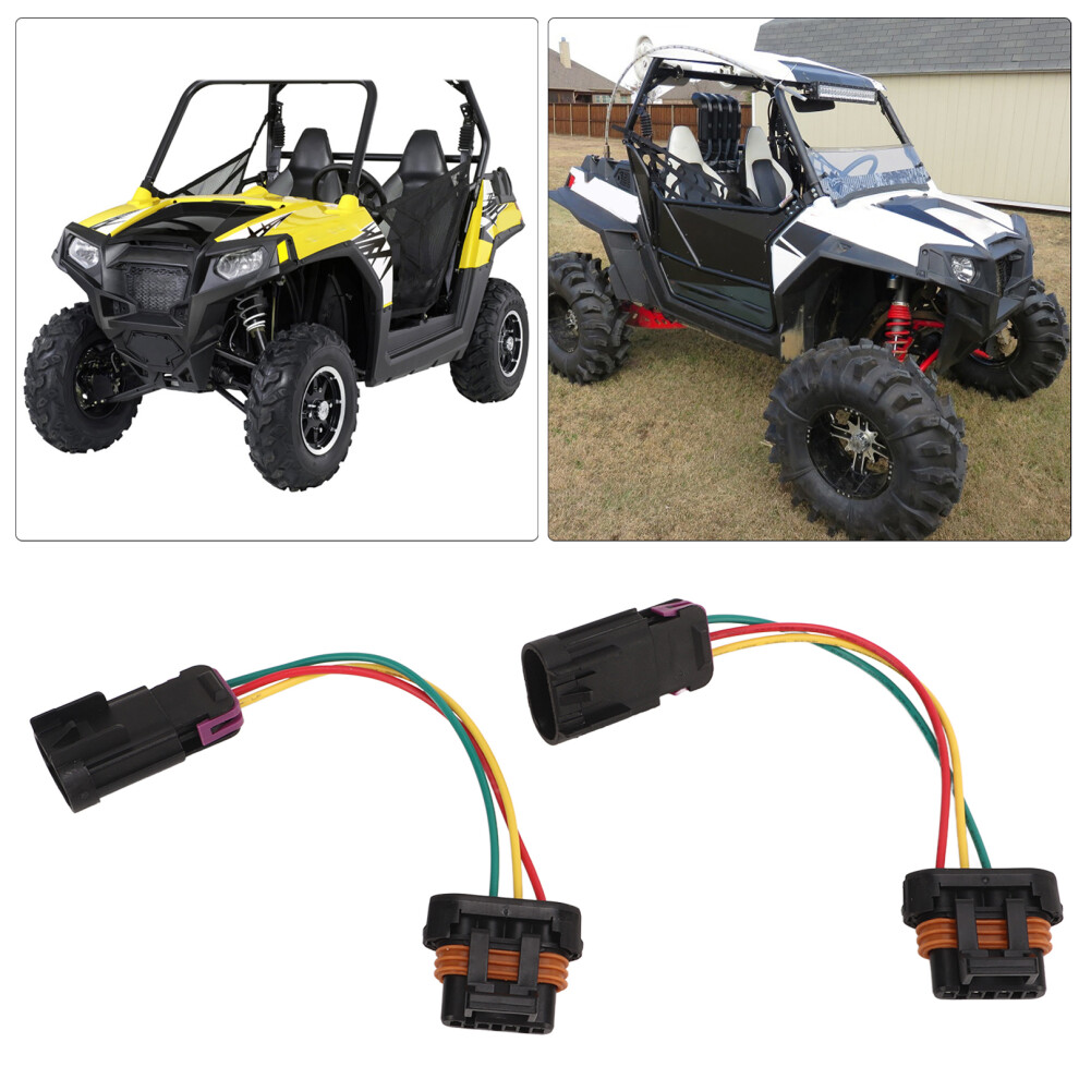 2Pcs Headlight Conversion Wire Harness For Polaris Rzr 800 2011-2014 8401387626081