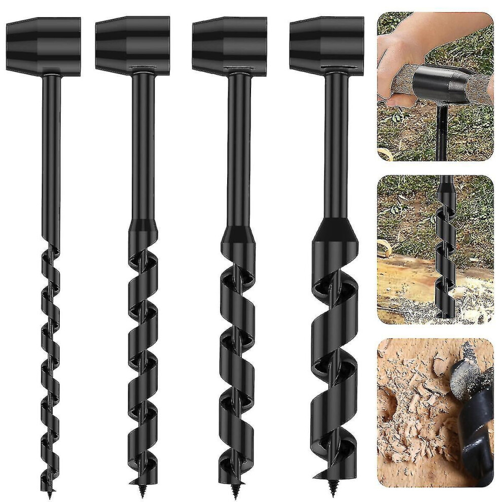 Hand Drill Carbon Steel Manual Auger Drill Portable Manual Survival Drill Bit Self-Tapping Survival Wood Punch Tool Cy 9044386844330