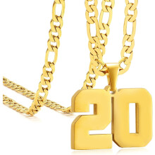 Stainless Steel Jersey Number Necklace for Men – Baseball, Basketball, Football Team Jewelry, Sport Pendant Chain Gift