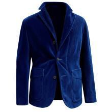 Herren Cordjacke, warm, mit Taschen, lässig, blau, Größe M