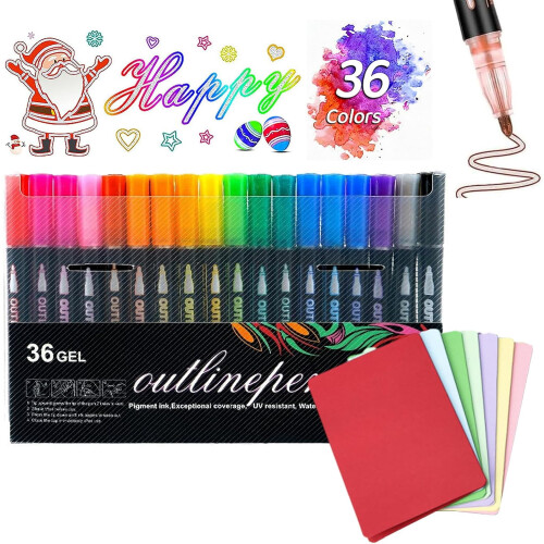 Dual-Line Contour Pen Metallic Shimmer Set 6 stuks