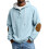 Herren-Freizeit-Hoodie mit Jacquard-Muster, dick gefüttert, hellblau, Größe XL 1