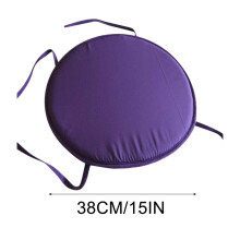 Ronde stoelkussens, 38 cm (15 inch) zitkussen voor binnen en buiten met strikbanden, tuinkussen voor terras en huis, zacht rond kussen voor