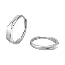 Sterling Silver Adjustable Couple Rings with Light