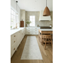 Rug Branch Contemporary Abstract Beige Grey Indoor Runner Rug - 2x13