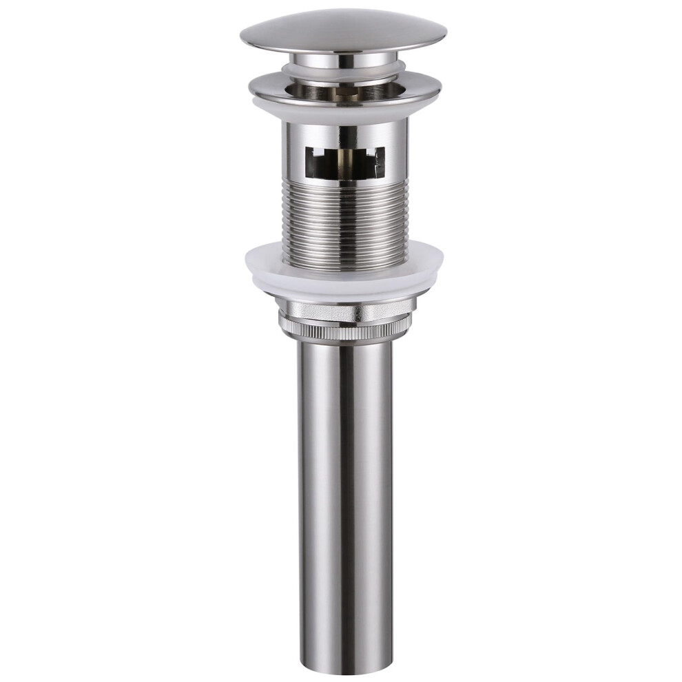 Vanity Vessel Sink Drain, Angle Simple Brass Pop Up Drain Stopper With Overflow Bathroom Sink Drain Stopper Lavatory Drain Assembly, Gold 9170372370559