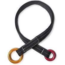 Professional Climbing Lanyard, 90CM Retrievable Anchor Belt with 2 Rings, 22KN Safety Webbing Sling for Arborist & Rock Climbing
