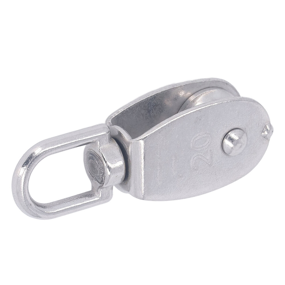 6Pcs Stainless Steel Pulley Block M20 75Kg Bearing Swivel Wheel 4951387626849