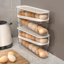 2-Pack Auto Rolling Egg Dispenser, 12-Egg Capacity, Easy-Load Cascading Rack for Kitchen/Pantry/Fridge – Compatible with Standard Eggs