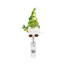Creative St. Patrick's Day Theme Acrylic Medical Retractable ID Badge Holder Badge Reel For Healthcare Workers Teachers Students