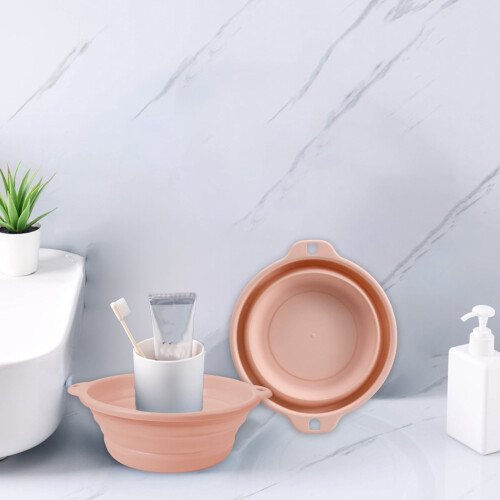Opvouwbare plastic wasbak, geel, 1 stuk