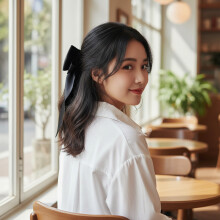 (Black, Satin style) Barrette Nœud Élégante pour Tous Moments