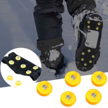 10 Pack Steel Ice Cleat Replacement Studs, Non-Slip Traction Spikes for Shoes and Boots, Winter Hiking and Outdoor Activities
