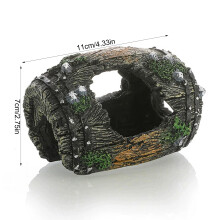 (GT0716) Déco Réservoir Poissons: Baril Cassé en Résine