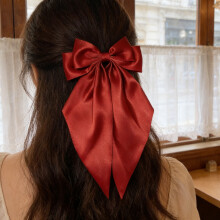 (red, Satin style) Elegant Bowknot Hair Clip for Any Occasion