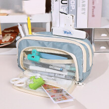 Astuccio grande a 3 scomparti per penne, pennarelli e cosmetici: un organizer semplice ed elegante per adulti, uomini e donne.