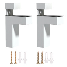Adjustable Glass Shelf Brackets - Long-Lasting Zinc Alloy Wall Mount Clamps 2Pcs