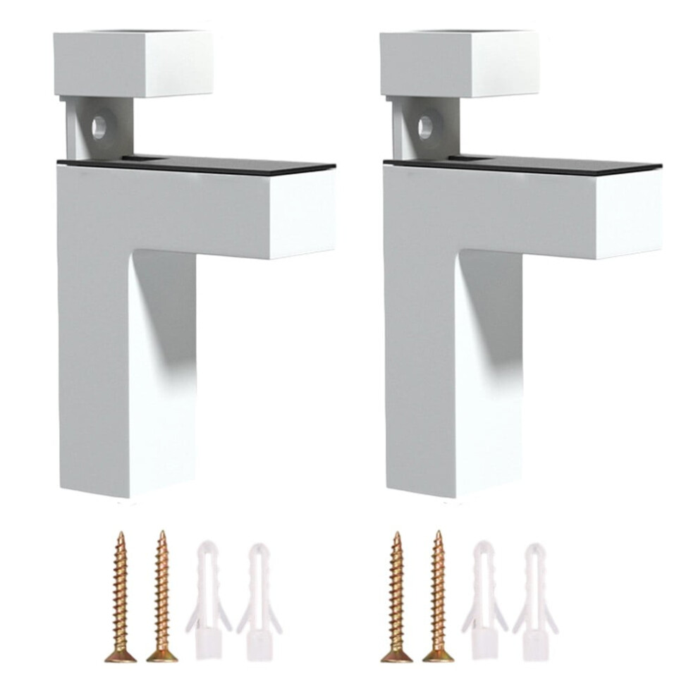 Adjustable Glass Shelf Brackets - Long-Lasting Zinc Alloy Wall Mount Clamps 2Pcs 9130661166331