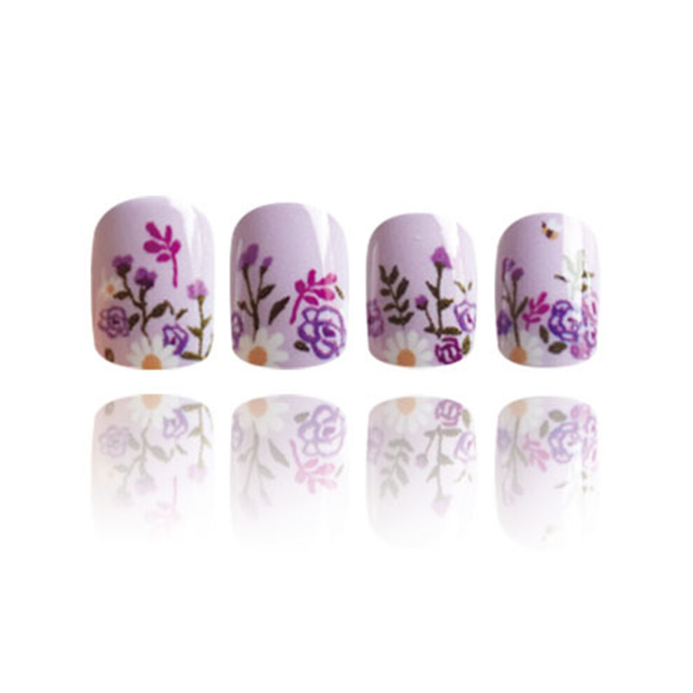 Dachuang Beauty Flower Printed Press-On Nails - Long Lasting & Flexible