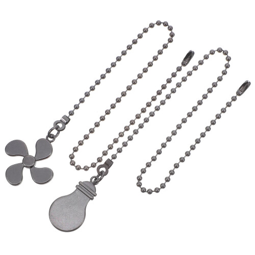 2pcs Classic Pull Chains Iron Ceiling Fan Chain Decor Designed For Ceiling Fans Black