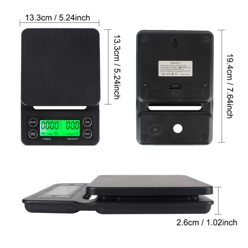 Balance de cuisine avec minuteur, écran LCD rétroéclairé, précision de 0,1 g 1